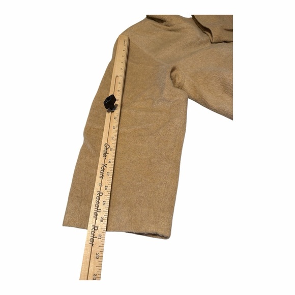 CHAUS Wool/Alpaca Blend Oversized Tan Asymmetrical Zip Coat Size 8 Minimalist - Picture 7 of 8